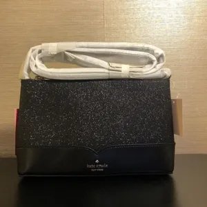 Kate Spade Black Glitter Crossbody Bag Evening Purse NWT thumbnail 4