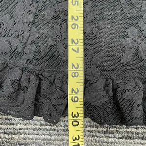 Victoria’s Secret Black Floral Lace Slip Dress Medium Ruffle Hem Sexy Lingerie thumbnail 12