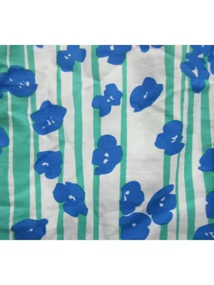 NWT Anthropologie Somerset Maxi in Blue Green Stripe Floral Cotton Tier Dress M thumbnail 6