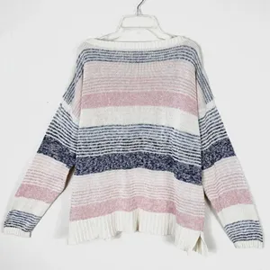 Chaps Pink & Blue Striped Henley Sweater thumbnail 6