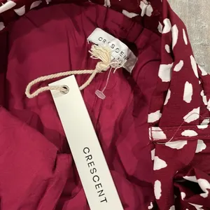 Crescent maroon and white spotted wide leg pants NEW thumbnail 5