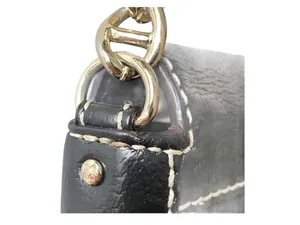 Kate Spade  Iconic Turnlock Gold Chain Handle Mini Bag Handbag  Black Leather thumbnail 8