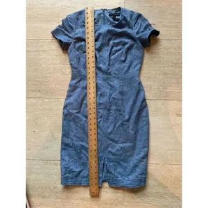 Banana Republic‎ Petite blue Denim Short-Sleeve Dress Casual Office Wear size 0 thumbnail 4
