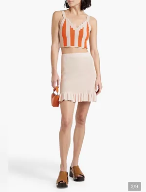 Sandro crochet orange cream crop tank top 0 thumbnail 2