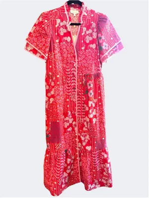 Entro Women’s Sightseer Floral Print Midi Dress in Red Size sS thumbnail 3