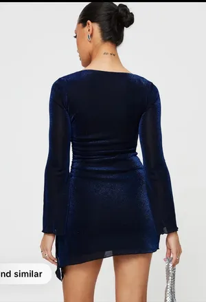 Princess Polly long sleeve blue new years dress thumbnail 3