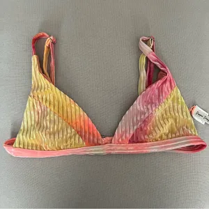 Dippin' Daisy’s Carnival Top, Ombré Velour Bikini, Ribbed Tie Dye, NWT, Size M thumbnail 7