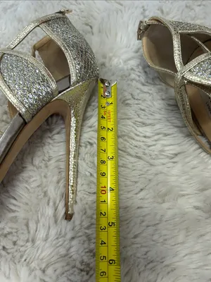 Jimmy Choo Glitter High Heel Sandals Champagne thumbnail 6