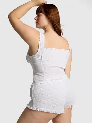 NWT PINK BY FRANKIES BIKINIS BRISTOL POPLIN SHORTS in White. Size XL thumbnail 2