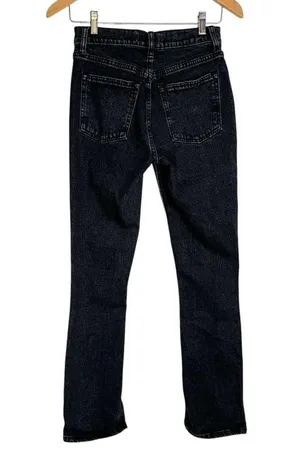 Abercrombie & Fitch Split Hem Jeans Sz 25 Black Denim Skinny High Rise thumbnail 5
