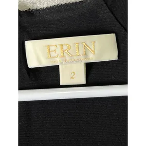 Erin Fetherston Black Gold Lace Stripe Ruffle Hem Sheath Dress Size 2 Classic thumbnail 5