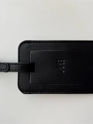 Monos Premium Vegan Leather Luggage Travel Tag - Midnight Black - New w/o bag thumbnail 3