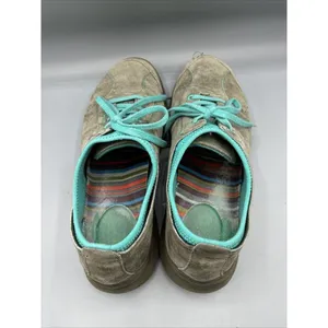 Dansko Women's Sneakers Sz 39 Elise Gray‎ Turquoise Suede Comfort Casual Walking thumbnail 4