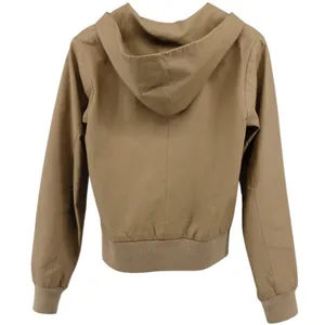 Vintage Y2K Buckle Tan Leather Hooded Granola Girl Moto‎ Jacket Size M thumbnail 5