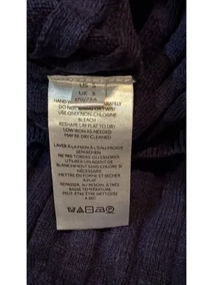 Free People Beach Maxi Skirt Small Navy Blue Stretch Ribbed Knit Pull On Classic thumbnail 5