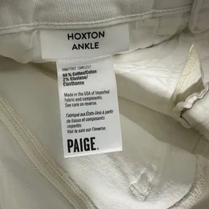 Paige Hoxton Ankle High Rise Skinny Jeans White Size 27 Made in USA thumbnail 6