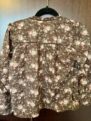 American Eagle AE77 boho Flower Peasant Top Size S thumbnail 2