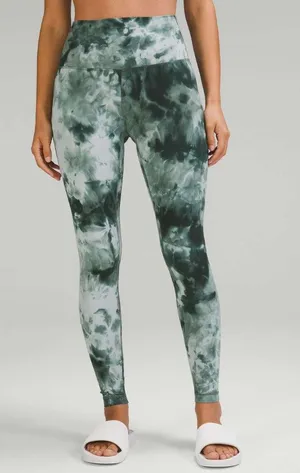 LULULEMON Align High Rise Diamond Dye Green Leggings 28" Size 0 thumbnail 1