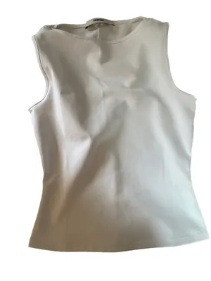 Tankair Straight Neck Sleeveless Top in white Sz S brand new tank air thumbnail 3