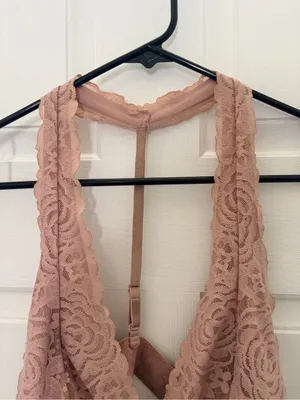 PINK Victoria's Secret Rose Taupe Lace Bralette thumbnail 3