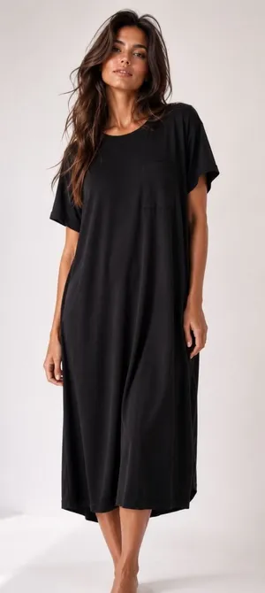 Lularoe‎ Midi T-shirt Dress Minimal Spring Summer Vaca Cruise Travel Comfy Basic thumbnail 1