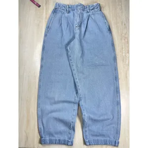 BDG Urban Outfitters Drew Baggy Pleated Jeans Light Wash Elastic Waist W28 L32 thumbnail 5