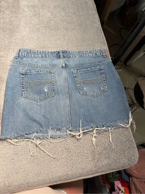 Aeropostale y2k vintage Denim Frayed Hem Mini Skirt blue jean 5/6 thumbnail 4