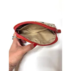 Coach Y2K Red Signature Logo Medium Zippered Cosmetic Bag thumbnail 4