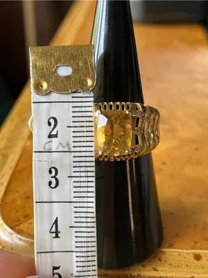 Golden Apatite Moissanite Ring Size 7 Gold thumbnail 8
