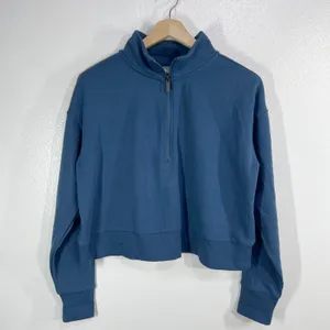 ZELLA Ultra Soft Fleece Half Zip Pullover Sweatshirt Womens XL Cropped Mock Neck thumbnail 3