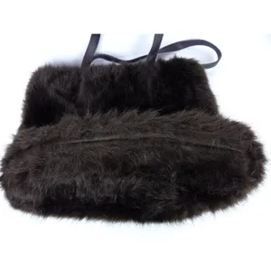 Urban Outfitters Brown Faux Fur Tote Bag Y2K Shoulder Purse Large Fuzzy Grunge thumbnail 4