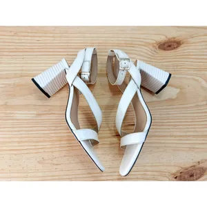 Antonio Melani "Kandis" White Croc Embossed Block Heel Sandals 8.5 M thumbnail 8