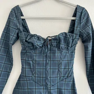 House of CB Malika Blue Tartan Corset Mini Dress thumbnail 4