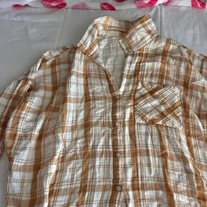 Source Unknown Unbranded Women's Orange and Tan Shirt thumbnail 4