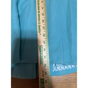 Retro Mod‎ Quiet Luxury Classic Anthropologie Tulle Wool Peacoat Tiffany Blue S thumbnail 11