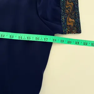 Bob Mackie Cocktail Dress Sz 6 Navy Blue Beaded Sequin‎ Sheath Vintage Glam thumbnail 7