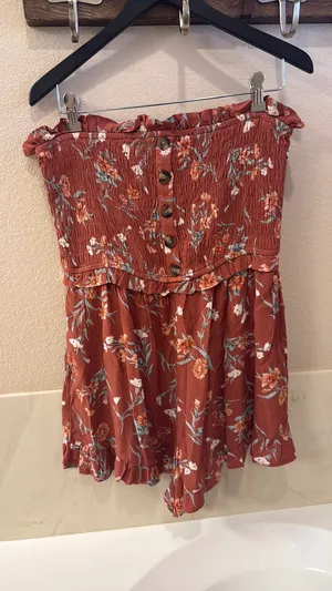 American Eagle Outfitters Romper Floral L thumbnail 3