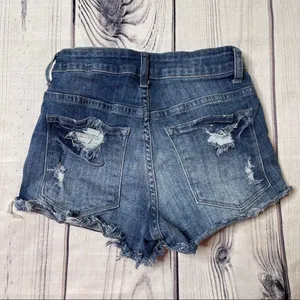 KanCan Sz 24 Women's Blue Denim Jean‎ Shorts Cutoffs Distressed KC11205M thumbnail 4