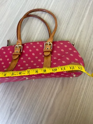 Dooney & Bourke Pink Signature Shoulder Bag with Brown Trim thumbnail 10