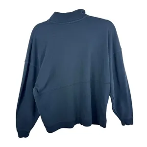 Champion‎ Black Cotton Blend 1/4 Zip Mock Neck Pullover Sweatshirt Size L thumbnail 2