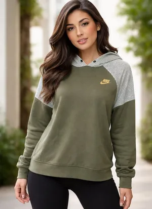 Nike green hoodie sweatshirt Medium active sporty running thumbnail 1