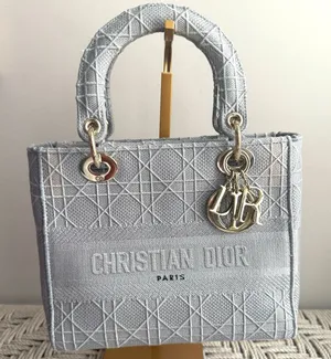 Christian Dior Lady D-Lite Bag Cannage Embroidered Canvas Medium thumbnail 1