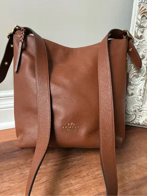 Coach Val Leather Crossbody Duffle Bag, Redwood Brown / Gold, C2818 thumbnail 3