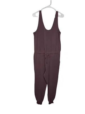 🌸 Athleta Dusty Mauve Sleeveless Drawstring Jogger Jumpsuit Size Large 🌸 thumbnail 2