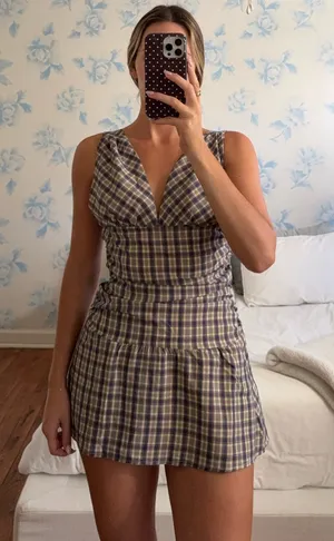 Peppermayo Mini Dress Flannel Gingham Pattern thumbnail 1