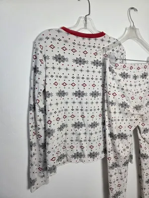 Honest Company Women's Thermal Henley Family Christmas Pajamas Top Pants Small thumbnail 8