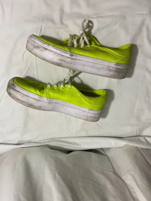 DC Trase Platform TX SE Neon Yellow Canvas Sneakers Women's Size 9 Skate Shoes thumbnail 6