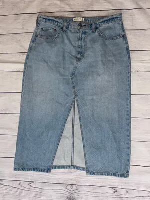 Abercrombie High Rise Light Blue Denim Skirt thumbnail 1
