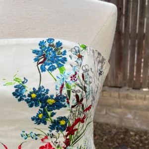 Zara Strapless Dress spring break Floral Pattern basque waist corset pinup event thumbnail 3