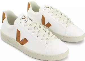 Veja Urca CWL Sneakers Low Top Lace Up Logo Leather Rubber White Camel Tan 7 thumbnail 1